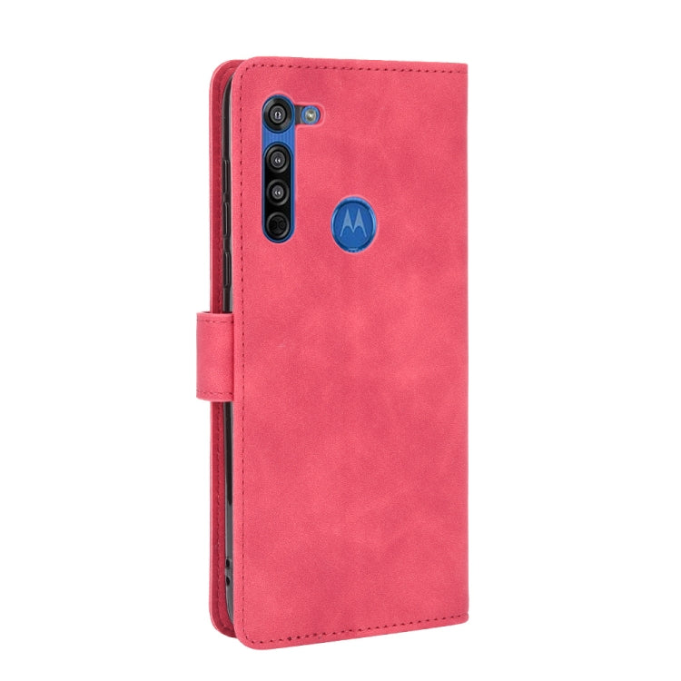 For Motorola Moto G8 Solid Color Skin Feel Magnetic Buckle Horizontal Flip Calf Texture PU Leather Case with Holder & Card Slots & Wallet