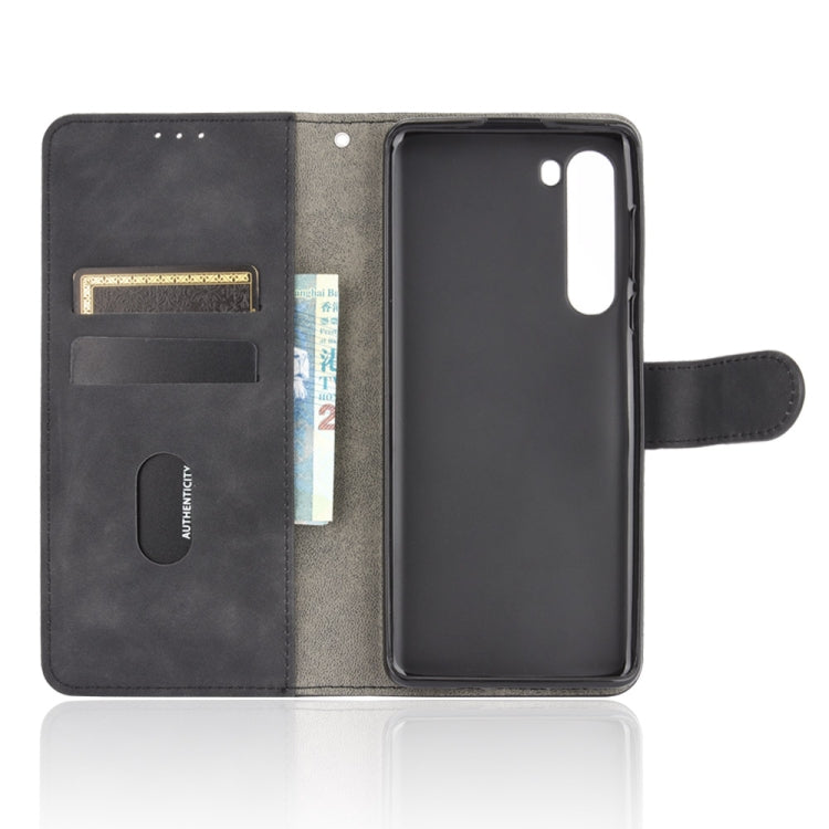 For Motorola Moto Edge Solid Color Skin Feel Magnetic Buckle Horizontal Flip Calf Texture PU Leather Case with Holder & Card Slots & Wallet