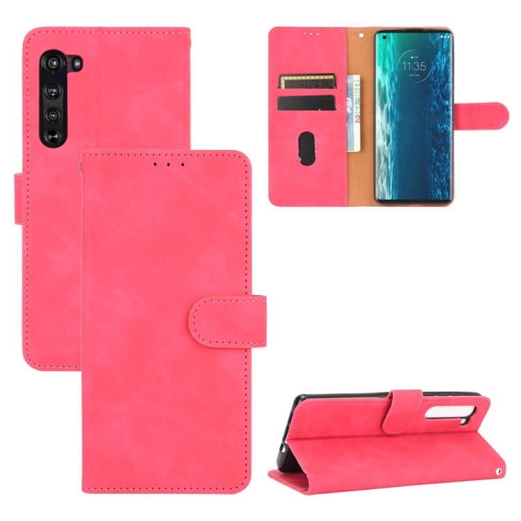 For Motorola Moto Edge Solid Color Skin Feel Magnetic Buckle Horizontal Flip Calf Texture PU Leather Case with Holder & Card Slots & Wallet