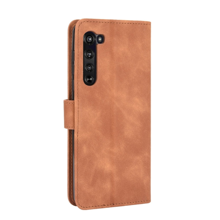 For Motorola Moto Edge Solid Color Skin Feel Magnetic Buckle Horizontal Flip Calf Texture PU Leather Case with Holder & Card Slots & Wallet