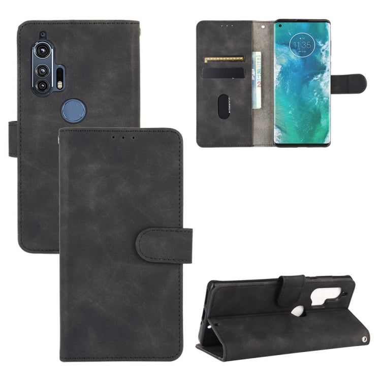 For Motorola Moto Edge Plus Solid Color Skin Feel Magnetic Buckle Horizontal Flip Calf Texture PU Leather Case with Holder & Card Slots & Wallet