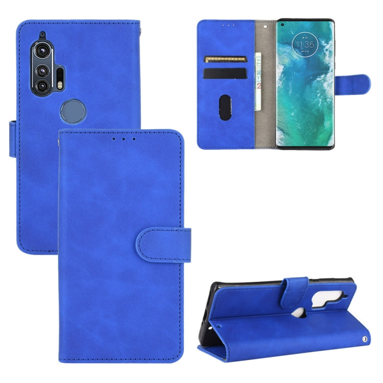 For Motorola Moto Edge Plus Solid Color Skin Feel Magnetic Buckle Horizontal Flip Calf Texture PU Leather Case with Holder & Card Slots & Wallet