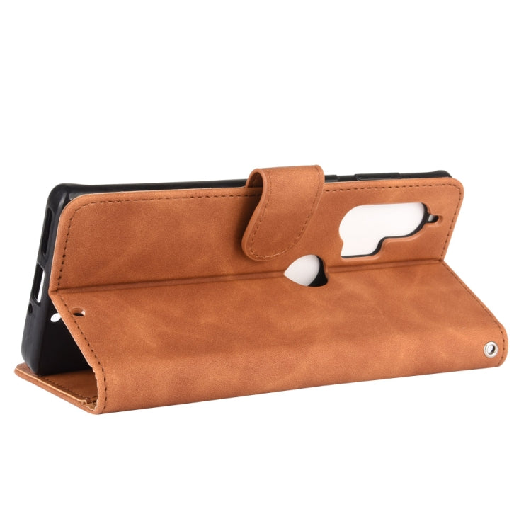 For Motorola Moto Edge Plus Solid Color Skin Feel Magnetic Buckle Horizontal Flip Calf Texture PU Leather Case with Holder & Card Slots & Wallet