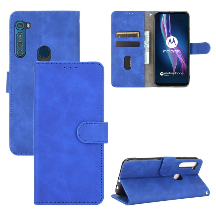 For Motorola Moto One Fusion Plus Solid Color Skin Feel Magnetic Buckle Horizontal Flip Calf Texture PU Leather Case with Holder & Card Slots & Wallet