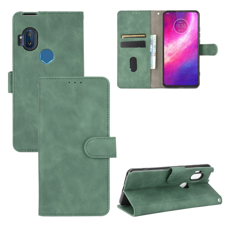 For Motorola Moto One Hyper Solid Color Skin Feel Magnetic Buckle Horizontal Flip Calf Texture PU Leather Case with Holder & Card Slots & Wallet