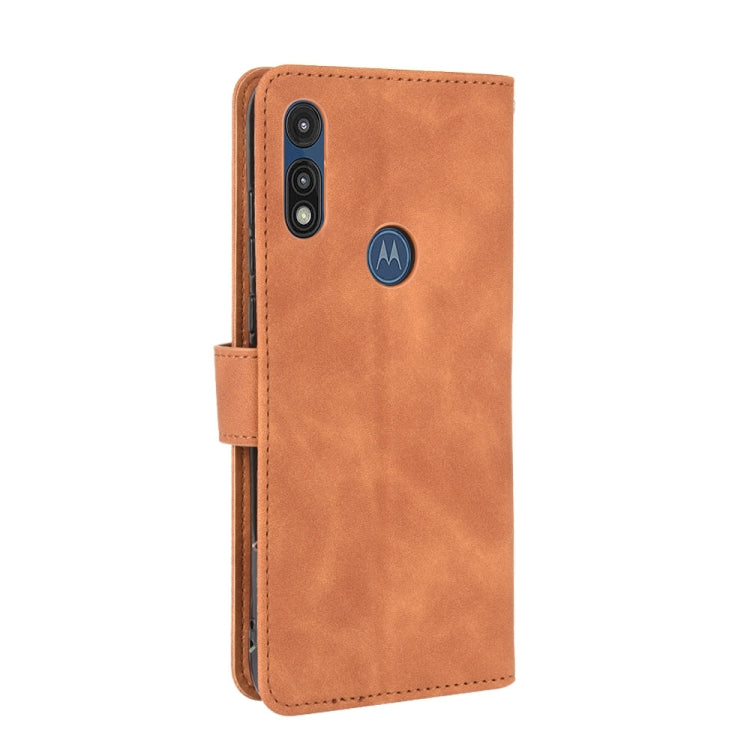 For Motorola Moto E(2020) Solid Color Skin Feel Magnetic Buckle Horizontal Flip Calf Texture PU Leather Case with Holder & Card Slots & Wallet