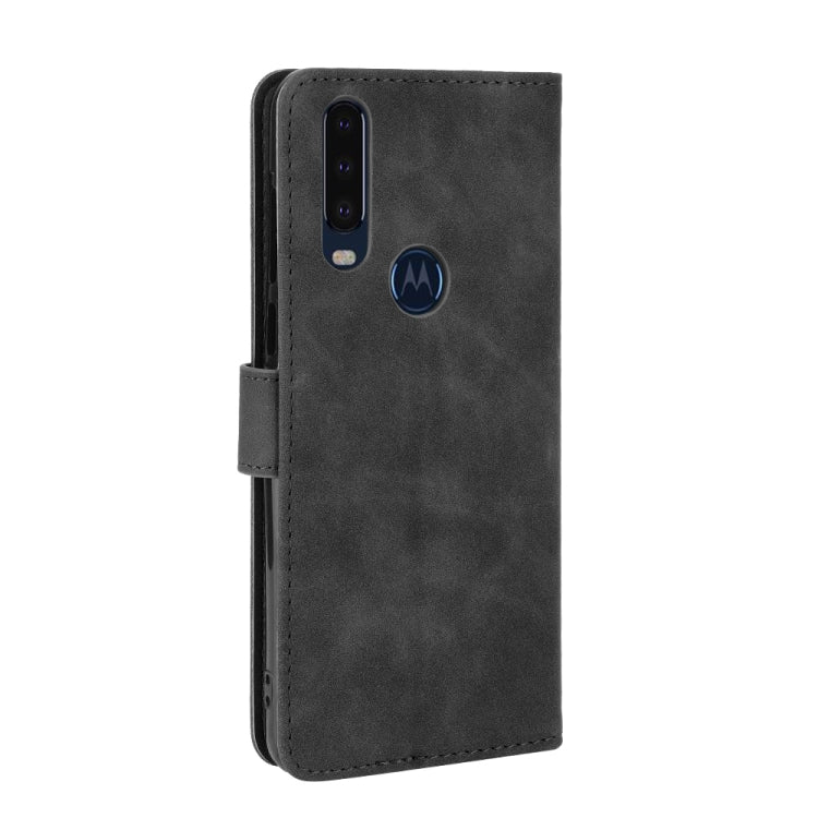 For Motorola Moto P40 Power / One Action Solid Color Skin Feel Magnetic Buckle Horizontal Flip Calf Texture PU Leather Case with Holder & Card Slots & Wallet