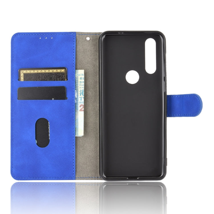 For Motorola Moto P40 Power / One Action Solid Color Skin Feel Magnetic Buckle Horizontal Flip Calf Texture PU Leather Case with Holder & Card Slots & Wallet