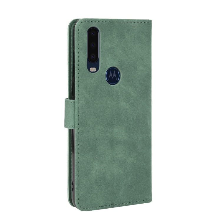 For Motorola Moto P40 Power / One Action Solid Color Skin Feel Magnetic Buckle Horizontal Flip Calf Texture PU Leather Case with Holder & Card Slots & Wallet