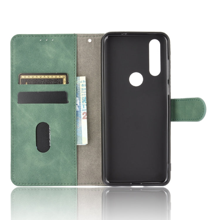 For Motorola Moto P40 Power / One Action Solid Color Skin Feel Magnetic Buckle Horizontal Flip Calf Texture PU Leather Case with Holder & Card Slots & Wallet