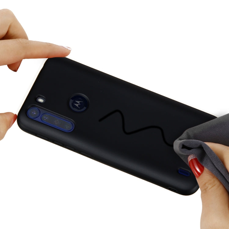 For Motorola Moto One Fusion Solid Color Liquid Silicone Dropproof Full Coverage Protective Case