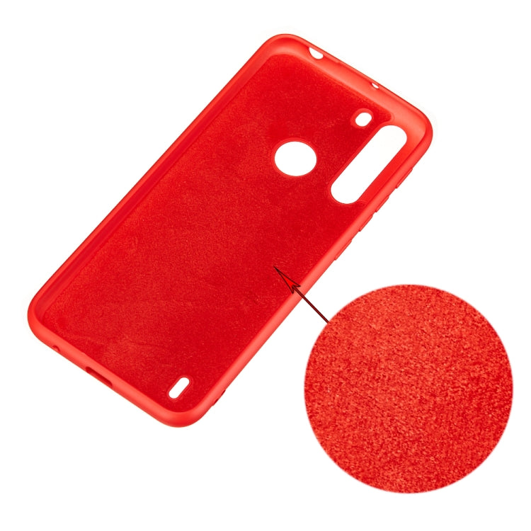 For Motorola Moto One Fusion Solid Color Liquid Silicone Dropproof Full Coverage Protective Case