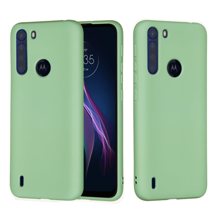 For Motorola Moto One Fusion Solid Color Liquid Silicone Dropproof Full Coverage Protective Case