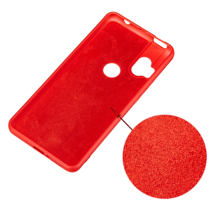 For Motorola Moto One Hyper Solid Color Liquid Silicone Dropproof Full Coverage Protective Case