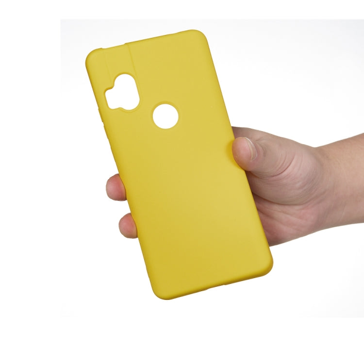 For Motorola Moto One Hyper Solid Color Liquid Silicone Dropproof Full Coverage Protective Case