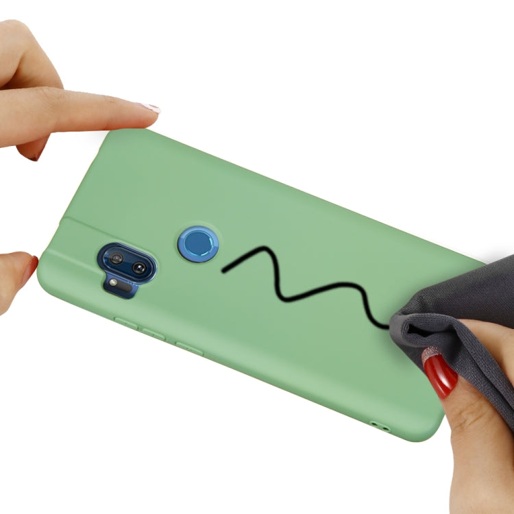 For Motorola Moto One Hyper Solid Color Liquid Silicone Dropproof Full Coverage Protective Case