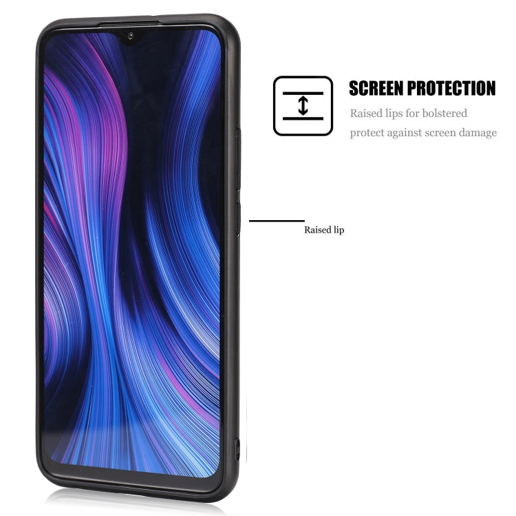 For Xiaomi Redmi 9 Crazy Horse Textured Calfskin PU+PC+TPU Case