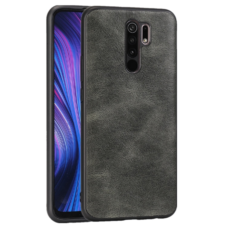 For Xiaomi Redmi 9 Crazy Horse Textured Calfskin PU+PC+TPU Case