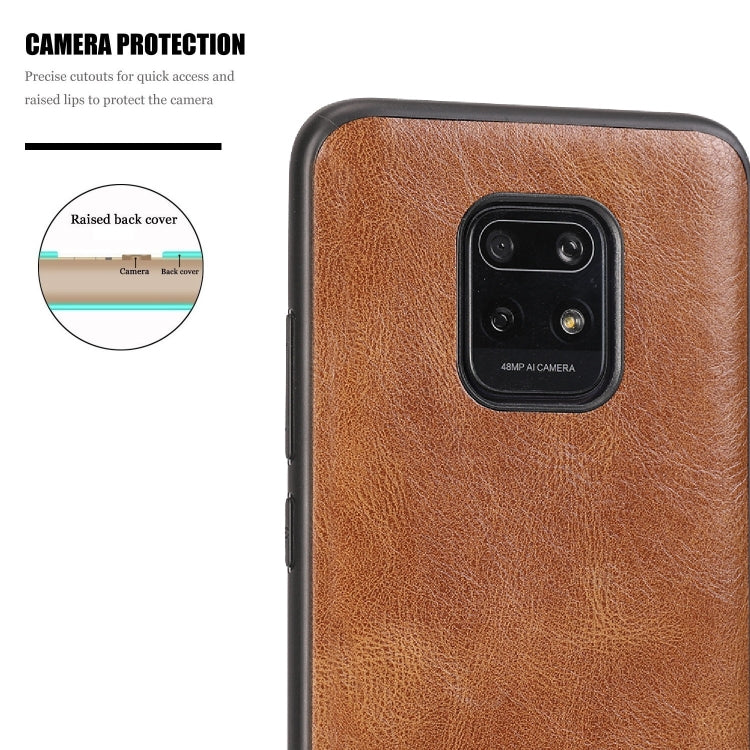 For Xiaomi Redmi 10X Pro Crazy Horse Textured Calfskin PU+PC+TPU Case