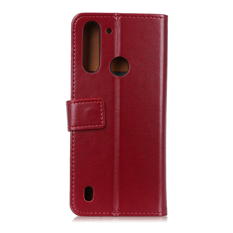 For Motorola Moto G8 Power Lite 3-Color Pearl Texture Magnetic Buckle Horizontal Flip PU Leather Case with Card Slots & Wallet & Holder