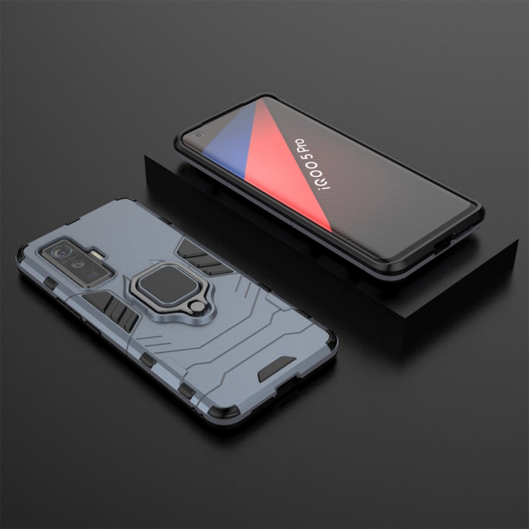 For Vivo iQOO 5 Pro 5G Shockproof PC + TPU Protective Case with Magnetic Ring Holder