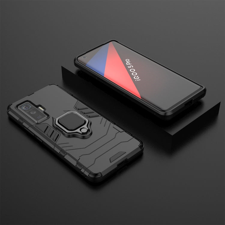 For Vivo iQOO 5 Pro 5G Shockproof PC + TPU Protective Case with Magnetic Ring Holder