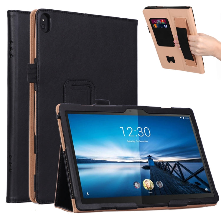 For Lenovo Tab P10 TB-X705F & Tab M10 FHD REL TB-X605FC/LC & Tab M10 TB-X605F / TB-X505F Retro Texture PU Leather Horizontal Flip Leather Case with Holder & 2 Card Slots & Hand Strap