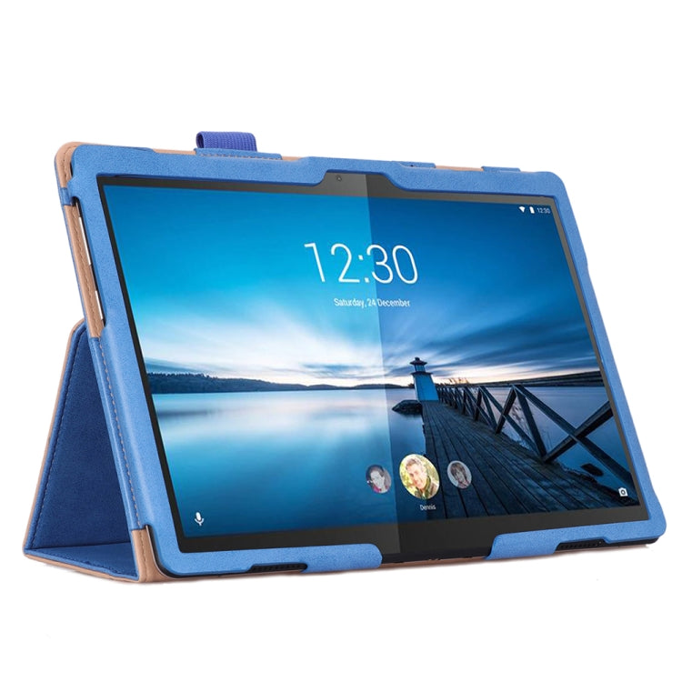 For Lenovo Tab P10 TB-X705F & Tab M10 FHD REL TB-X605FC/LC & Tab M10 TB-X605F / TB-X505F Retro Texture PU Leather Horizontal Flip Leather Case with Holder & 2 Card Slots & Hand Strap