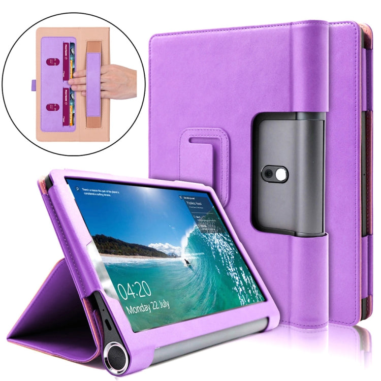 For Lenovo Yoga Tab5 YT-X705F / Yoga Smart Tab 10.1 inch 2019 (withput Sleeping) Retro Texture PU Leather Horizontal Flip Leather Case with Holder & 4 Card Slots & Hand Strap