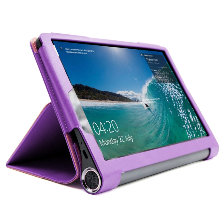 For Lenovo Yoga Tab5 YT-X705F / Yoga Smart Tab 10.1 inch 2019 (withput Sleeping) Retro Texture PU Leather Horizontal Flip Leather Case with Holder & 4 Card Slots & Hand Strap