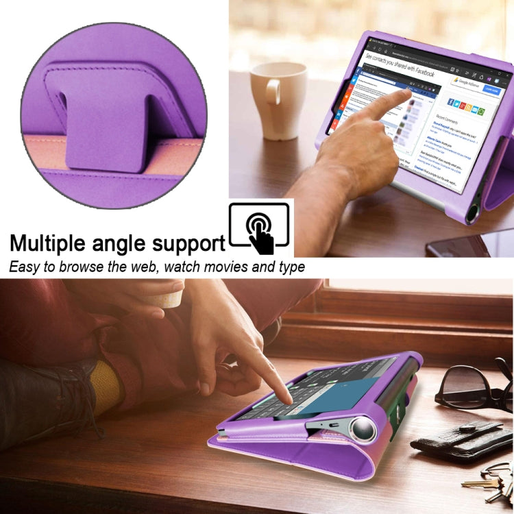 For Lenovo Yoga Tab5 YT-X705F / Yoga Smart Tab 10.1 inch 2019 (withput Sleeping) Retro Texture PU Leather Horizontal Flip Leather Case with Holder & 4 Card Slots & Hand Strap