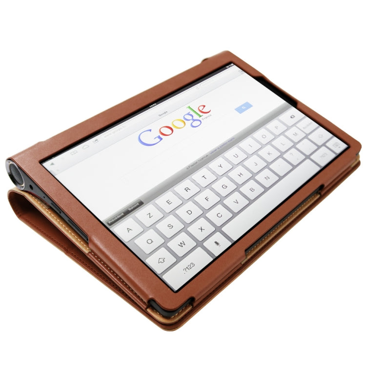 For Lenovo Yoga Tab5 YT-X705F / Yoga Smart Tab 10.1 inch 2019 (withput Sleeping) Retro Texture PU Leather Horizontal Flip Leather Case with Holder & 4 Card Slots & Hand Strap