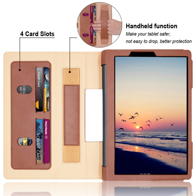 For Lenovo Yoga Tab5 YT-X705F / Yoga Smart Tab 10.1 inch 2019 (withput Sleeping) Retro Texture PU Leather Horizontal Flip Leather Case with Holder & 4 Card Slots & Hand Strap