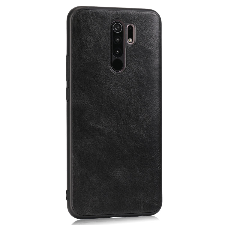 For Xiaomi Redmi 9 Crazy Horse Textured Calfskin PU+PC+TPU Case