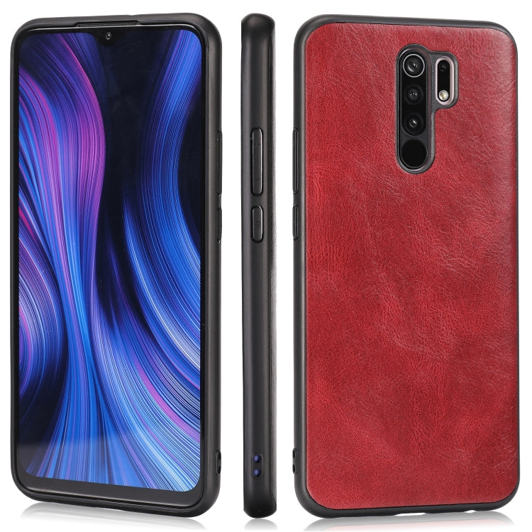 For Xiaomi Redmi 9 Crazy Horse Textured Calfskin PU+PC+TPU Case