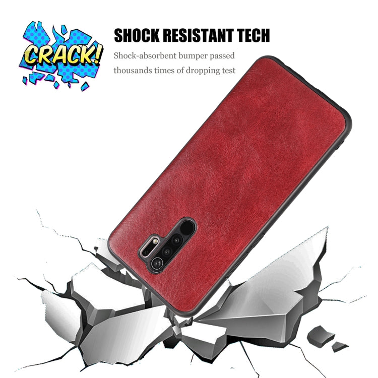 For Xiaomi Redmi 9 Crazy Horse Textured Calfskin PU+PC+TPU Case