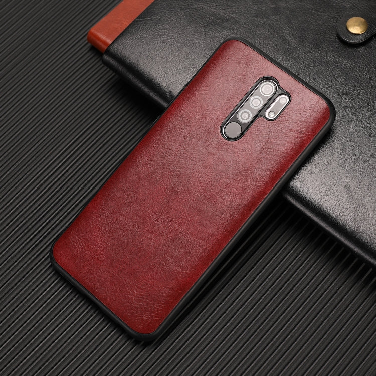 For Xiaomi Redmi 9 Crazy Horse Textured Calfskin PU+PC+TPU Case