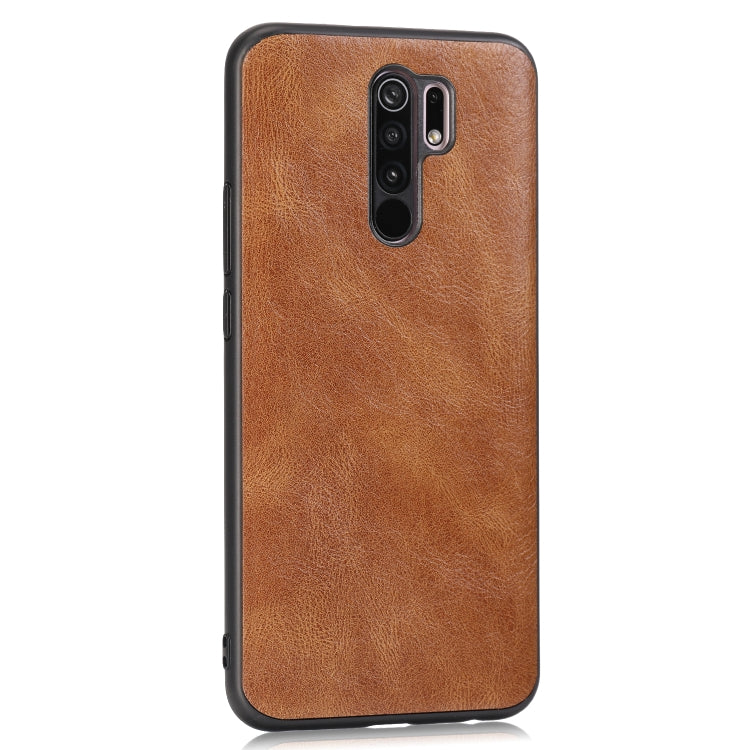 For Xiaomi Redmi 9 Crazy Horse Textured Calfskin PU+PC+TPU Case