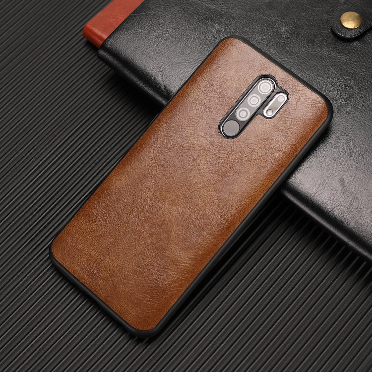 For Xiaomi Redmi 9 Crazy Horse Textured Calfskin PU+PC+TPU Case