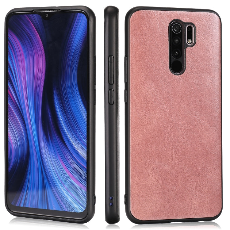 For Xiaomi Redmi 9 Crazy Horse Textured Calfskin PU+PC+TPU Case