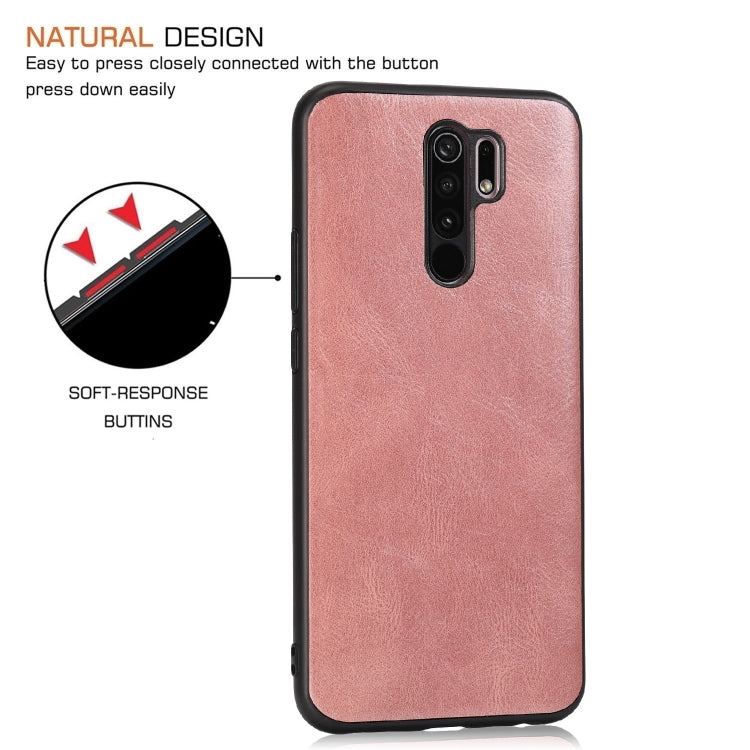 For Xiaomi Redmi 9 Crazy Horse Textured Calfskin PU+PC+TPU Case