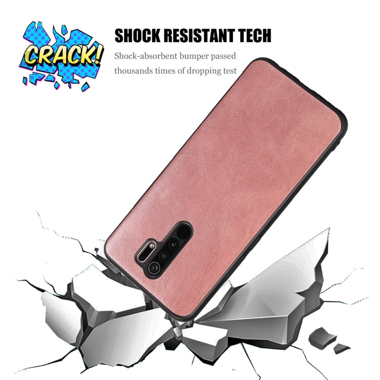 For Xiaomi Redmi 9 Crazy Horse Textured Calfskin PU+PC+TPU Case