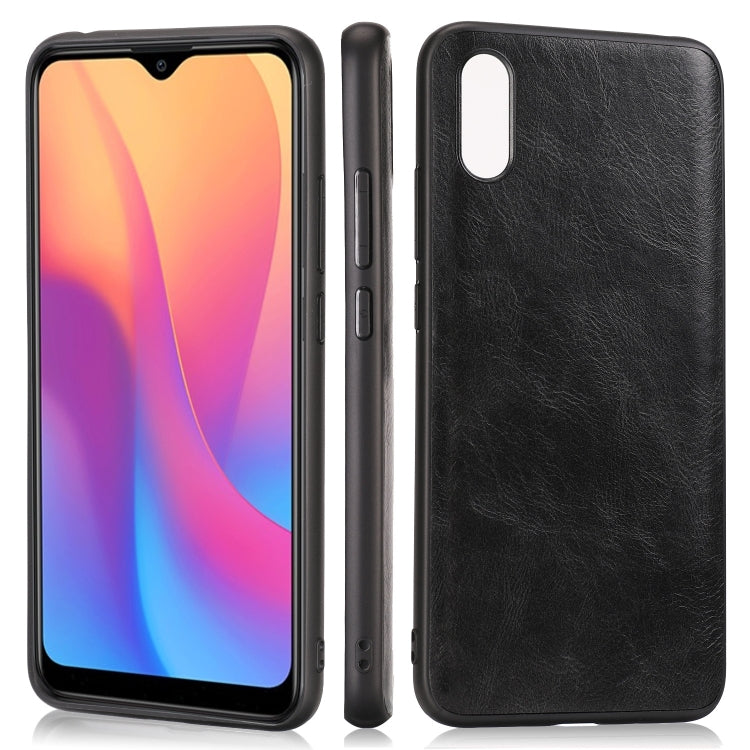 For Xiaomi Redmi 9A Crazy Horse Textured Calfskin PU+PC+TPU Case