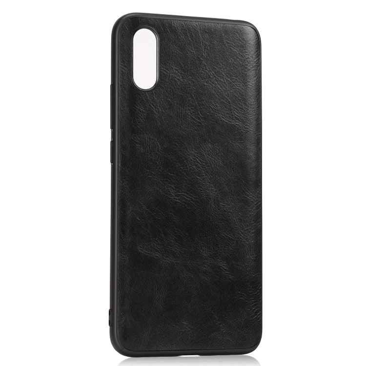 For Xiaomi Redmi 9A Crazy Horse Textured Calfskin PU+PC+TPU Case