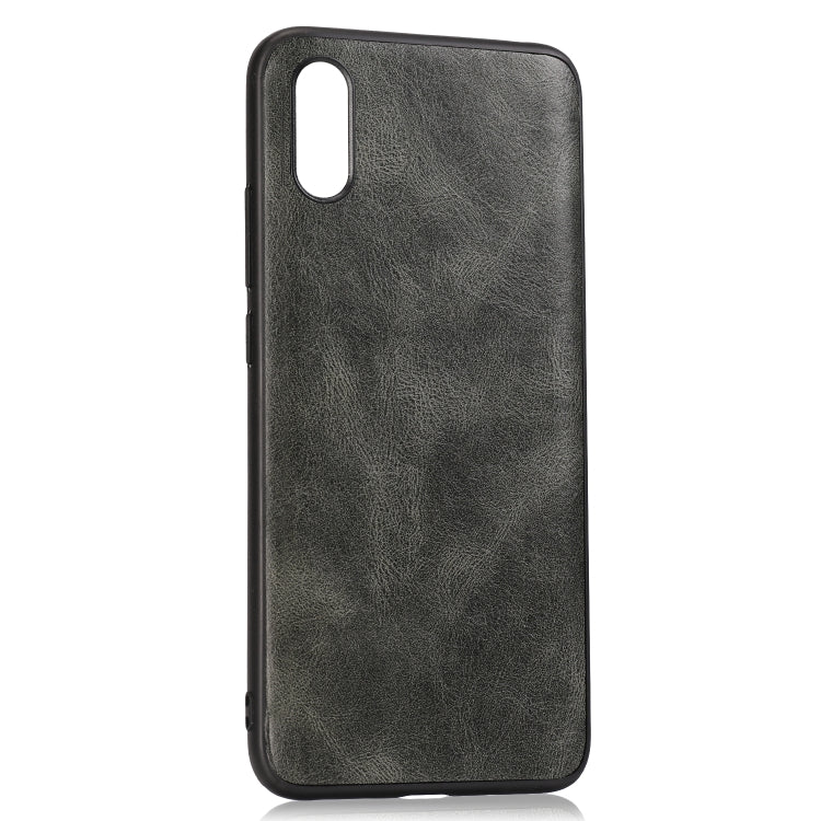 For Xiaomi Redmi 9A Crazy Horse Textured Calfskin PU+PC+TPU Case