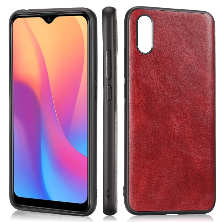For Xiaomi Redmi 9A Crazy Horse Textured Calfskin PU+PC+TPU Case