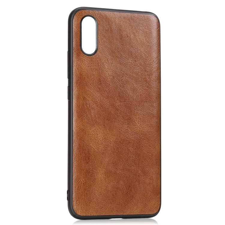 For Xiaomi Redmi 9A Crazy Horse Textured Calfskin PU+PC+TPU Case