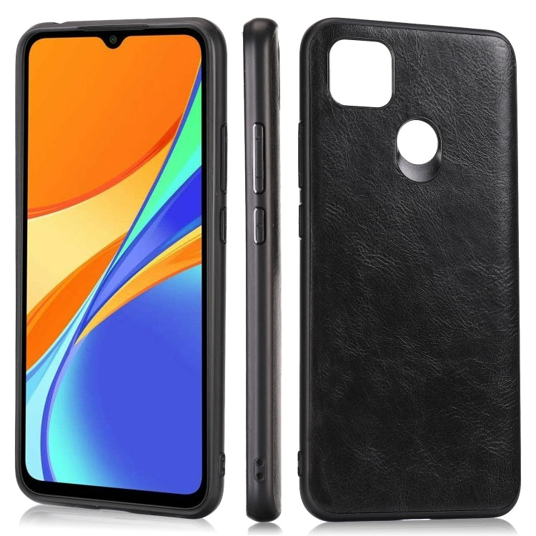 For Xiaomi Redmi 9C Crazy Horse Textured Calfskin PU+PC+TPU Case