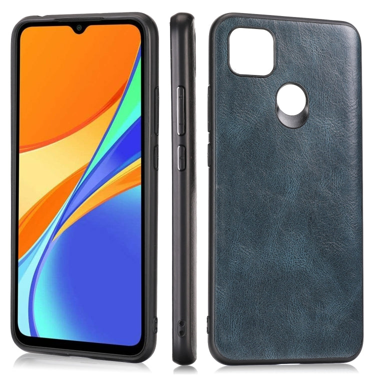 For Xiaomi Redmi 9C Crazy Horse Textured Calfskin PU+PC+TPU Case