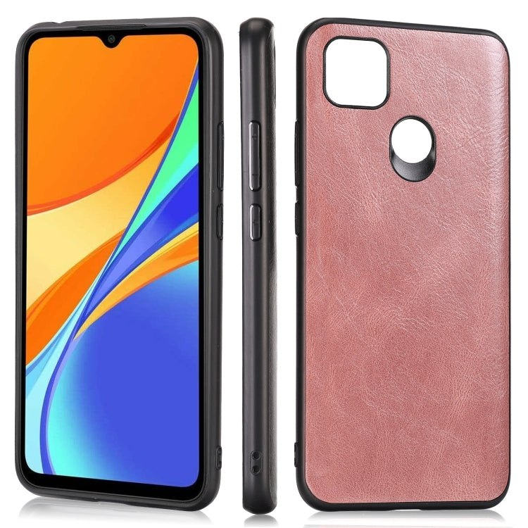 For Xiaomi Redmi 9C Crazy Horse Textured Calfskin PU+PC+TPU Case